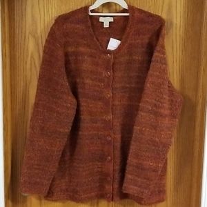 NEW Appleseed's fall spice button sweater, Sz 1X